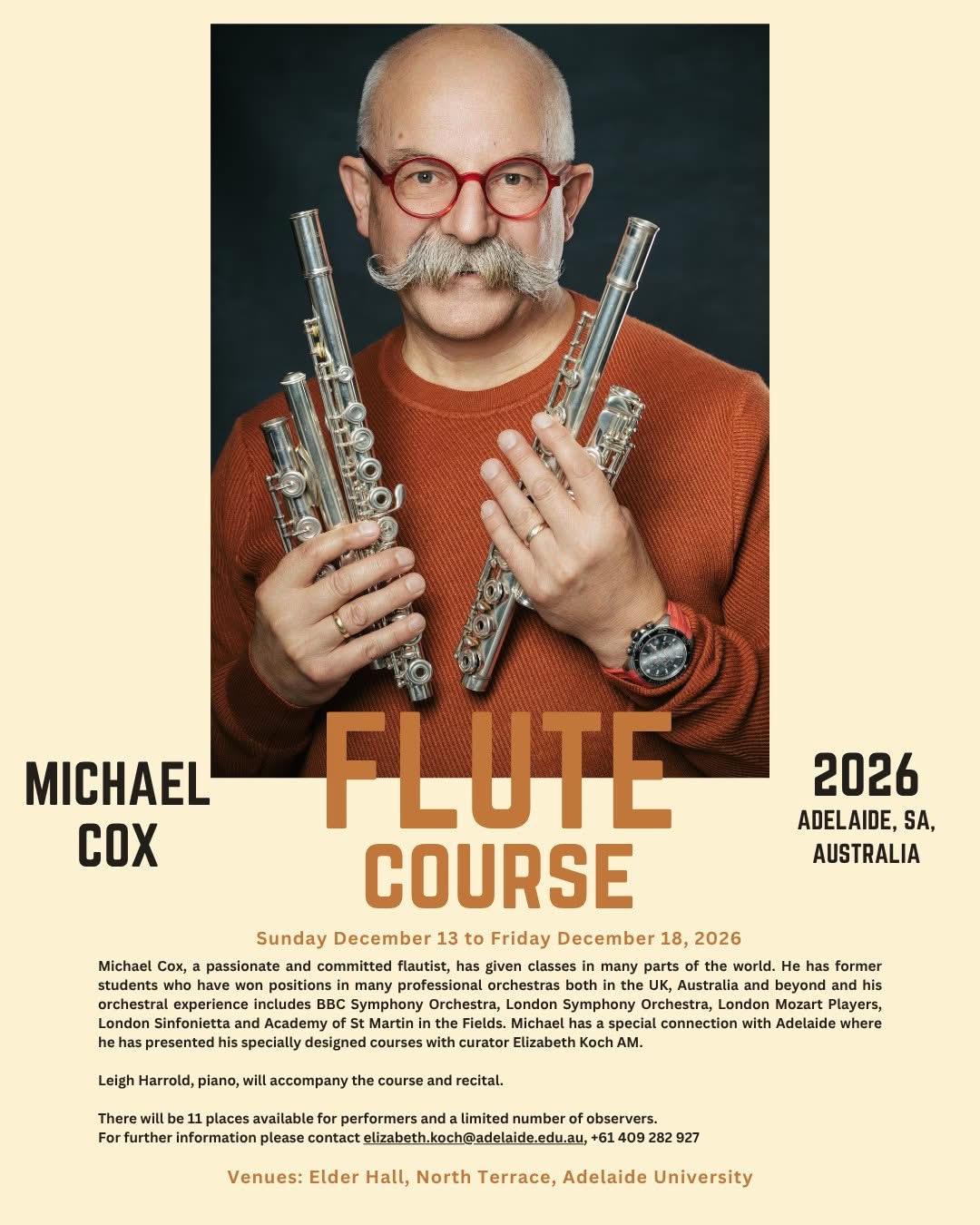 Michael Cox flute course 2026